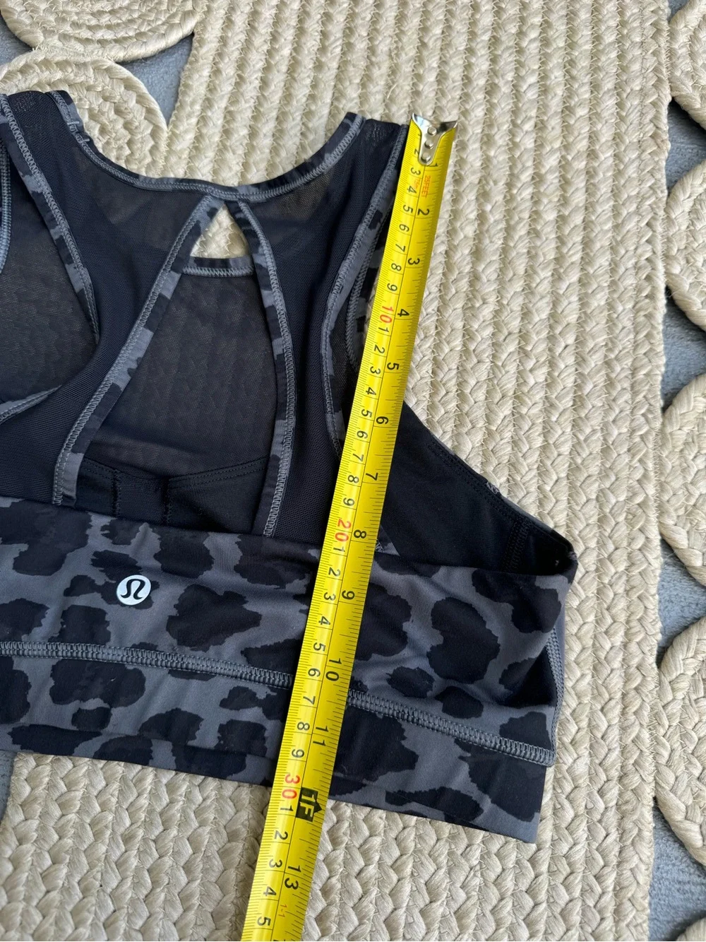 lululemon athletica Black and Gray Leopard Print Mesh-Back Sports Bra Tank